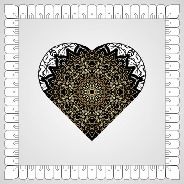 Kına mandala dövmesi dekorasyonu için çiçekli dairesel desen.