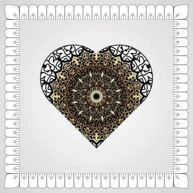 Kına mandala dövmesi dekorasyonu için çiçekli dairesel desen.