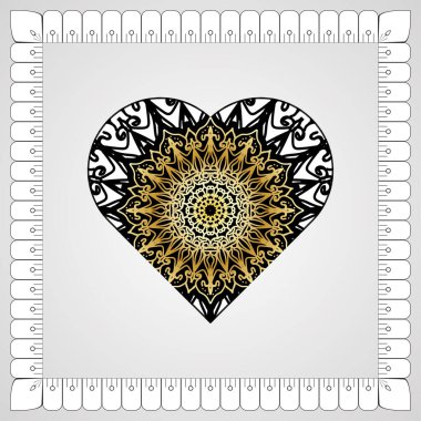 Kına mandala dövmesi dekorasyonu için çiçekli dairesel desen.