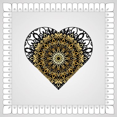 Kına mandala dövmesi dekorasyonu için çiçekli dairesel desen.