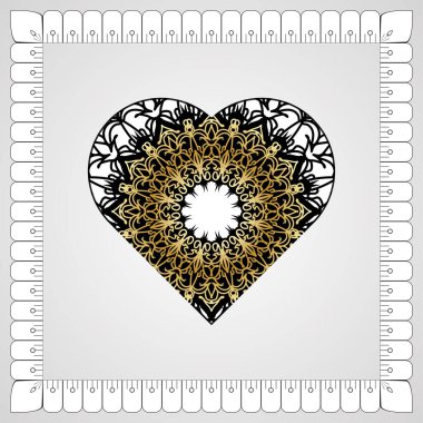 Kına mandala dövmesi dekorasyonu için çiçekli dairesel desen.