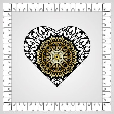 Kına mandala dövmesi dekorasyonu için çiçekli dairesel desen.