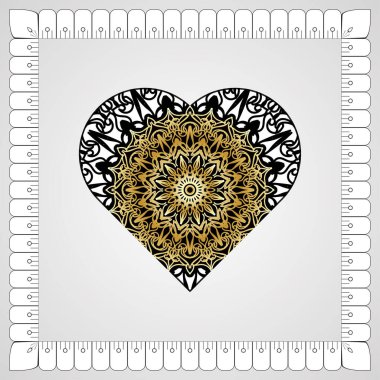 Kına mandala dövmesi dekorasyonu için çiçekli dairesel desen.