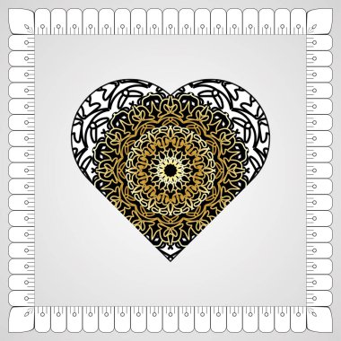 Kına mandala dövmesi dekorasyonu için çiçekli dairesel desen.