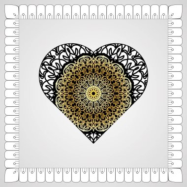 Kına mandala dövmesi dekorasyonu için çiçekli dairesel desen.