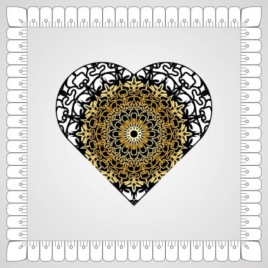 Kına mandala dövmesi dekorasyonu için çiçekli dairesel desen.