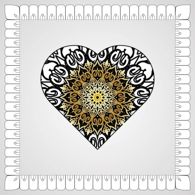 Kına mandala dövmesi dekorasyonu için çiçekli dairesel desen.