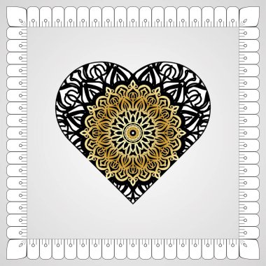 Kına mandala dövmesi dekorasyonu için çiçekli dairesel desen.