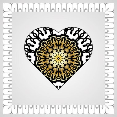 Kına mandala dövmesi dekorasyonu için çiçekli dairesel desen.