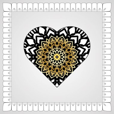 Kına mandala dövmesi dekorasyonu için çiçekli dairesel desen.