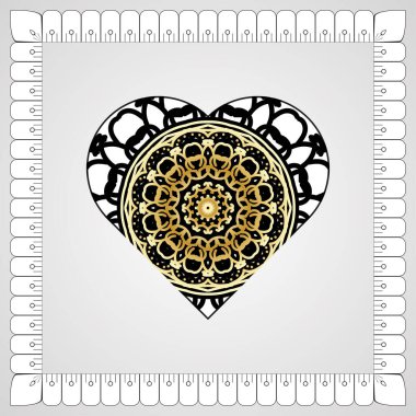 Kına mandala dövmesi dekorasyonu için çiçekli dairesel desen.