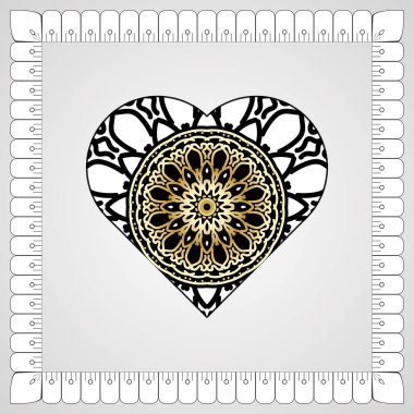 Kına mandala dövmesi dekorasyonu için çiçekli dairesel desen.