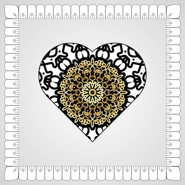 Kına mandala dövmesi dekorasyonu için çiçekli dairesel desen.