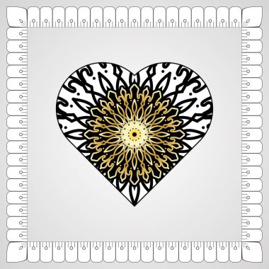 Kına mandala dövmesi dekorasyonu için çiçekli dairesel desen.