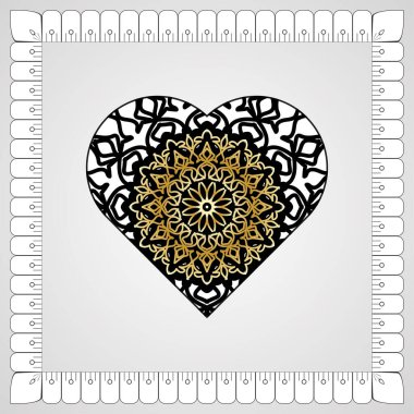 Kına mandala dövmesi dekorasyonu için çiçekli dairesel desen.