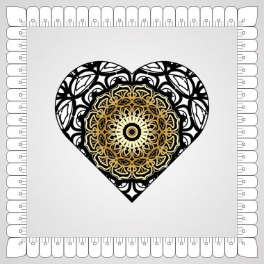 Kına mandala dövmesi dekorasyonu için çiçekli dairesel desen.