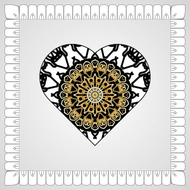 Kına mandala dövmesi dekorasyonu için çiçekli dairesel desen.