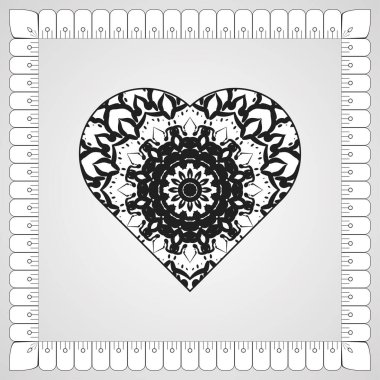 Kına mandala dövmesi dekorasyonu için çiçekli dairesel desen.