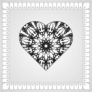 Kına mandala dövmesi dekorasyonu için çiçekli dairesel desen.