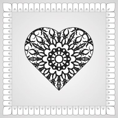 Kına mandala dövmesi dekorasyonu için çiçekli dairesel desen.