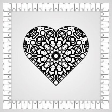 Kına mandala dövmesi dekorasyonu için çiçekli dairesel desen.