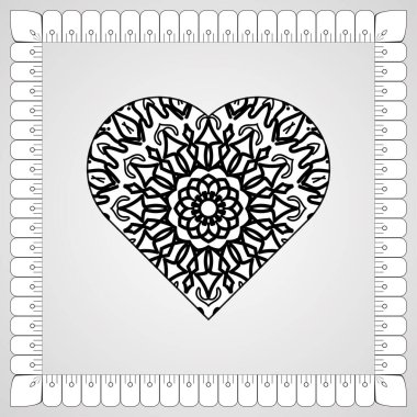 Kına mandala dövmesi dekorasyonu için çiçekli dairesel desen.