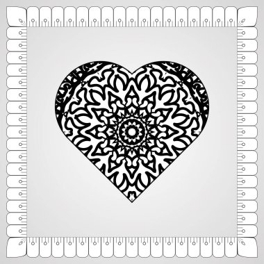 Kına mandala dövmesi dekorasyonu için çiçekli dairesel desen.