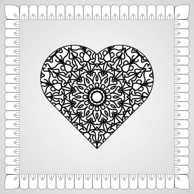 Kına mandala dövmesi dekorasyonu için çiçekli dairesel desen.