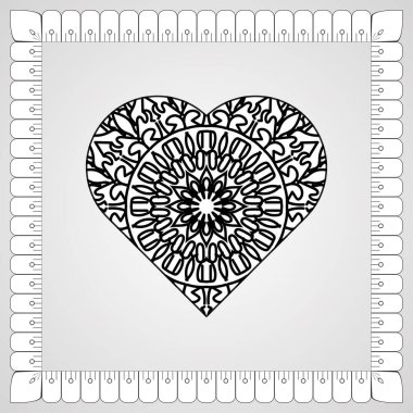 Kına mandala dövmesi dekorasyonu için çiçekli dairesel desen.