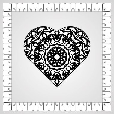 Kına mandala dövmesi dekorasyonu için çiçekli dairesel desen.