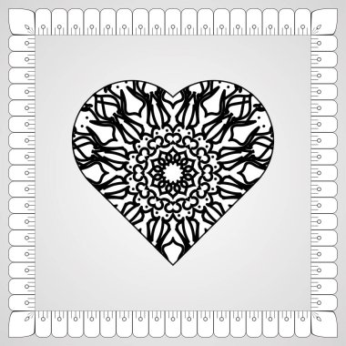 Kına mandala dövmesi dekorasyonu için çiçekli dairesel desen.