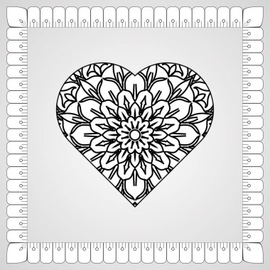 Kına mandala dövmesi dekorasyonu için çiçekli dairesel desen.