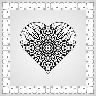 Kına mandala dövmesi dekorasyonu için çiçekli dairesel desen.