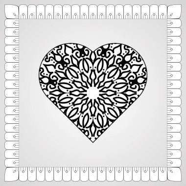 Kına mandala dövmesi dekorasyonu için çiçekli dairesel desen.