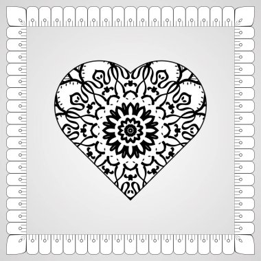 Kına mandala dövmesi dekorasyonu için çiçekli dairesel desen.