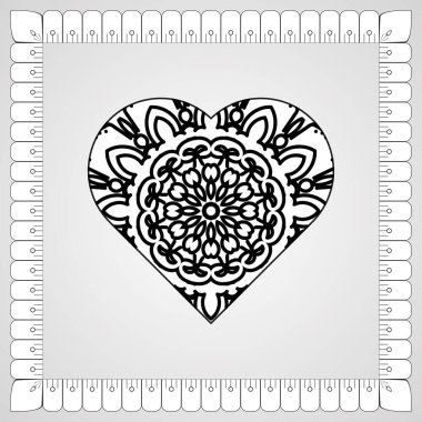 Kına mandala dövmesi dekorasyonu için çiçekli dairesel desen.