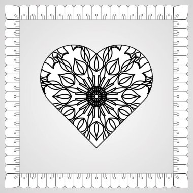 Kına mandala dövmesi dekorasyonu için çiçekli dairesel desen.