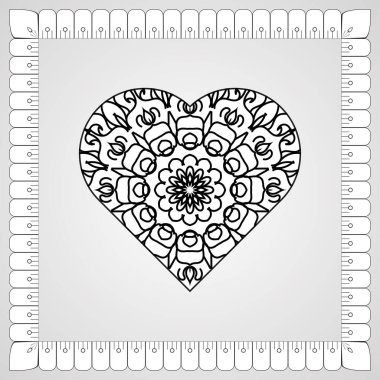 Kına mandala dövmesi dekorasyonu için çiçekli dairesel desen.