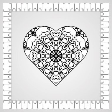 Kına mandala dövmesi dekorasyonu için çiçekli dairesel desen.