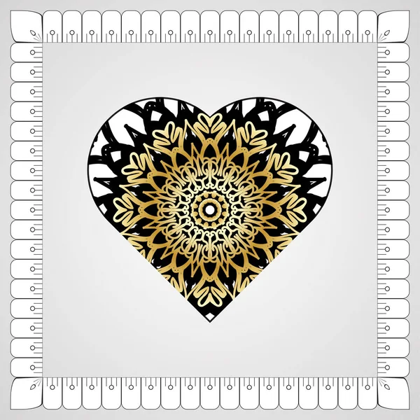 Modèle Circulaire Forme Mandala Avec Fleur Pour Décoration Tatouage Henné — Image vectorielle