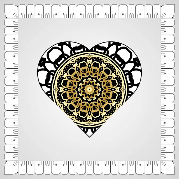 Kına mandala dövmesi dekorasyonu için çiçekli dairesel desen.