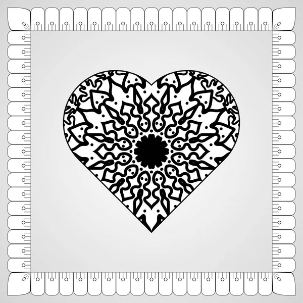 Patrón Circular Forma Mandala Con Flor Para Decoración Del Tatuaje — Vector de stock