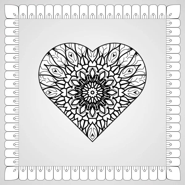 Patrón Circular Forma Mandala Con Flor Para Decoración Del Tatuaje — Archivo Imágenes Vectoriales