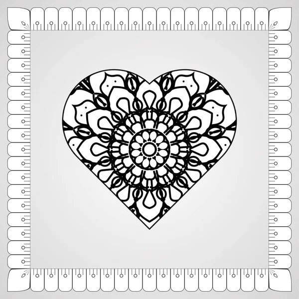 Kruhový Vzor Formě Mandaly Květinou Pro Henna Mandala Tetování Dekorace — Stockový vektor