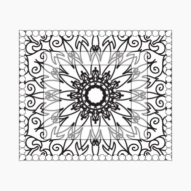 Mandala ile elle çizilmiş çerçeve. Etnik oryantal karalama süslemeleri üzerine dekorasyon