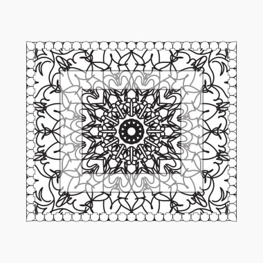 Mandala ile elle çizilmiş çerçeve. Etnik oryantal karalama süslemeleri üzerine dekorasyon