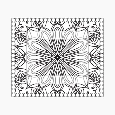 Mandala ile elle çizilmiş çerçeve. Etnik oryantal karalama süslemeleri üzerine dekorasyon