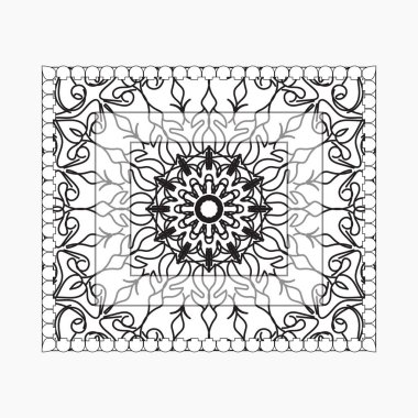 Mandala ile elle çizilmiş çerçeve. Etnik oryantal karalama süslemeleri üzerine dekorasyon