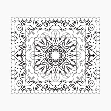 Mandala ile elle çizilmiş çerçeve. Etnik oryantal karalama süslemeleri üzerine dekorasyon