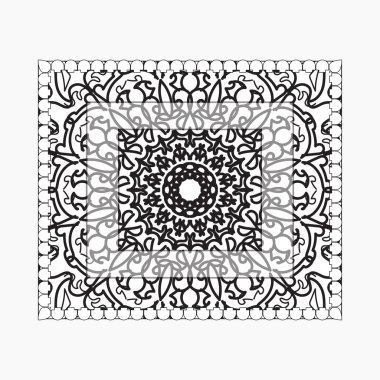 Mandala ile elle çizilmiş çerçeve. Etnik oryantal karalama süslemeleri üzerine dekorasyon